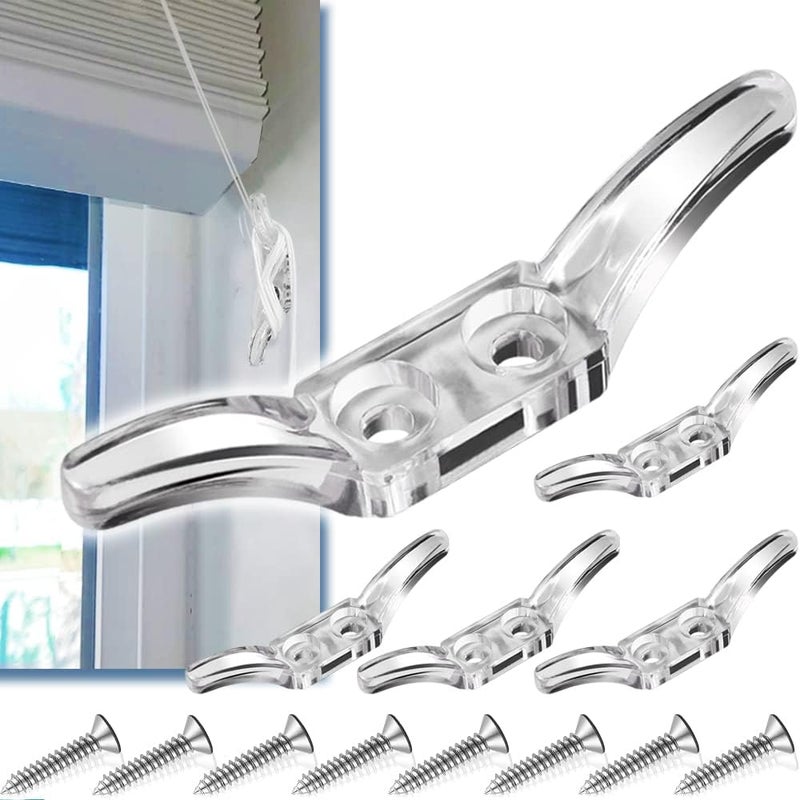 lofrcin Cord Cleats for Blinds, 4pcs Blind Cord Winder with Screws for Window Blinds Curtains Sun Shades Ropes - Image 1